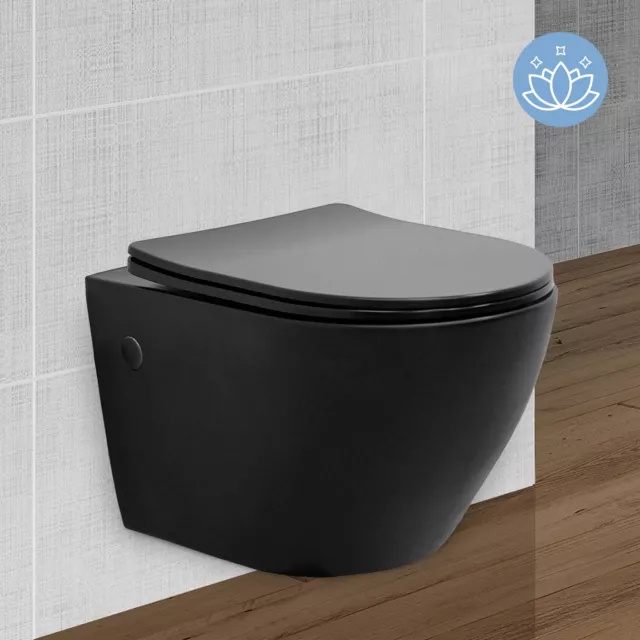 Spülrandloses Wand Hänge WC lang Nano-Beschichtung Toilette Softclose WC-Sitz