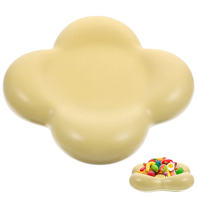 Piatto Di Frutta Secca E Caramelle Di Lusso In Ceramica E Metallo Con Coperchio - 29,5 X 20,5 X 9,5 Cm - Bianco - 5