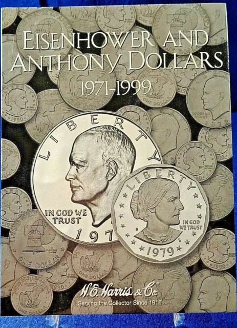 HE Harris Eisenhower and Anthony Dollars 1971-1999 Coin Folder, Album Book #2699