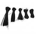 (schwarz) 5Packs Cable Ties Zip Wraps Set Nylon Drahtseilriemen Verschluss