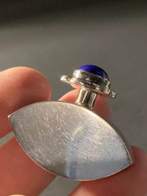 Vintage Mexico Sterling Silver Lapis Lazuli 925 Perfume Bottle