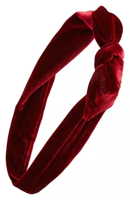 Cara 165824 Women's Velveteen Turban Elastic and Secure Red Head Wrap