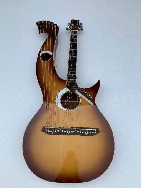 Electric Acoustic Harp Guitar Double Neck 12+8 Strings String with EQ Electric Acoustic Harp Guitar Double Neck 12+8 Strings String with EQ