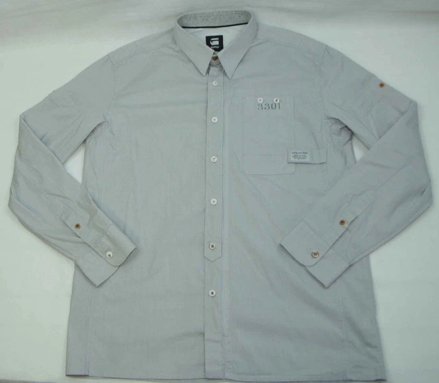 Chemise Homme G-Star Coton élasthanne Taille XL - Gris, Occasion Très Bon état