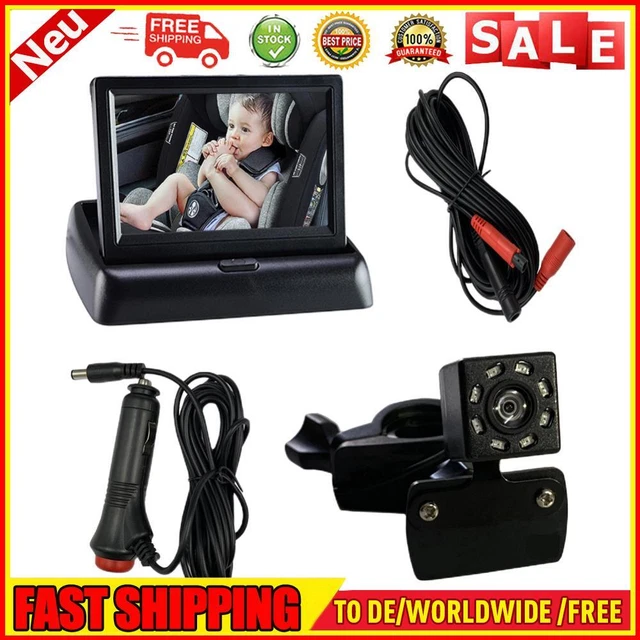 Baby monitor auto 5 pollici fotocamera di backup pieghevole display LCD 150 gradi angolo di visione
