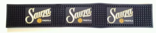 2006 Sauza Tequila Black Rubber Bar Rail Mat Home Bar Man Cave 20.5"x3.25" Rare
