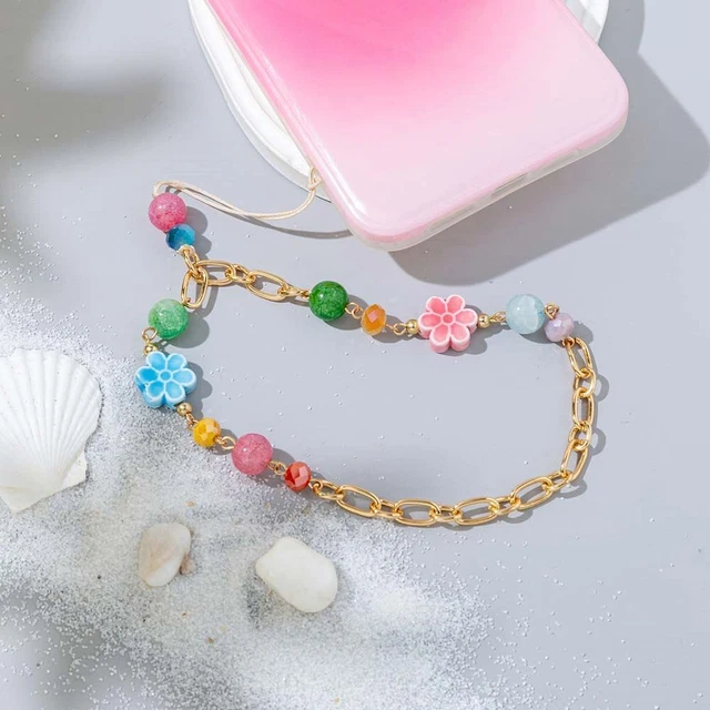 Phone Chain Crystal Stone Beads Lanyard Cell Phone Lanyard Mobile Phone Strap