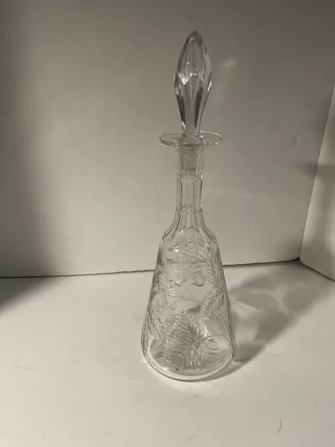 Antique Hand Blown Cut Glass Spirit Decanter Blackberry Pattern for the "Elixir"