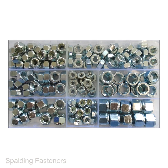 thumbnail image 2 of Bolt World 70-Piece Zinc UNC Nyloc Locking Nut Assortment – 1/4, 5/16, 3/8, 1/2 Inch 2 of 5