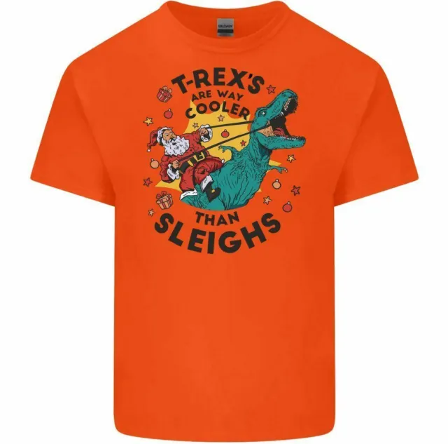 T-Rex's Way Cooler than a Sleigh T-shirt da uomo divertente Natale top secret Babbo Natale 8