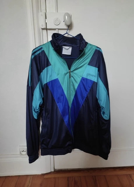 Survêtement Adidas Challenger - Veste Velours Vintage Bleue - Taille S - Occasion TB