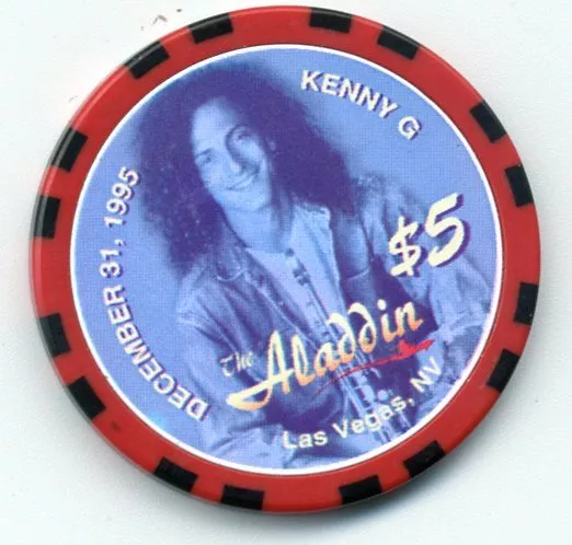 Aladdin Kenny G 1995 New Year Las Vegas Casino    $5  Chip