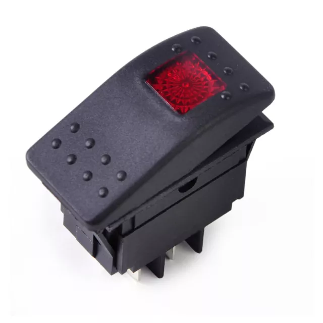 12V 20A ON OFF 4 Pin Rocker Toggle Switch Interrupteur Bascule Red LED Light Nm