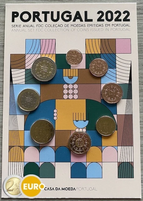 Série euro BU FDC Portugal 2022 1 cent à 2 euros