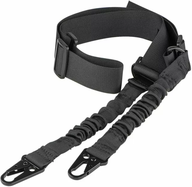 hunting Adjustable Tactical 2 Dual Two Point Padded Bungee Rifle Gun Sling Strap