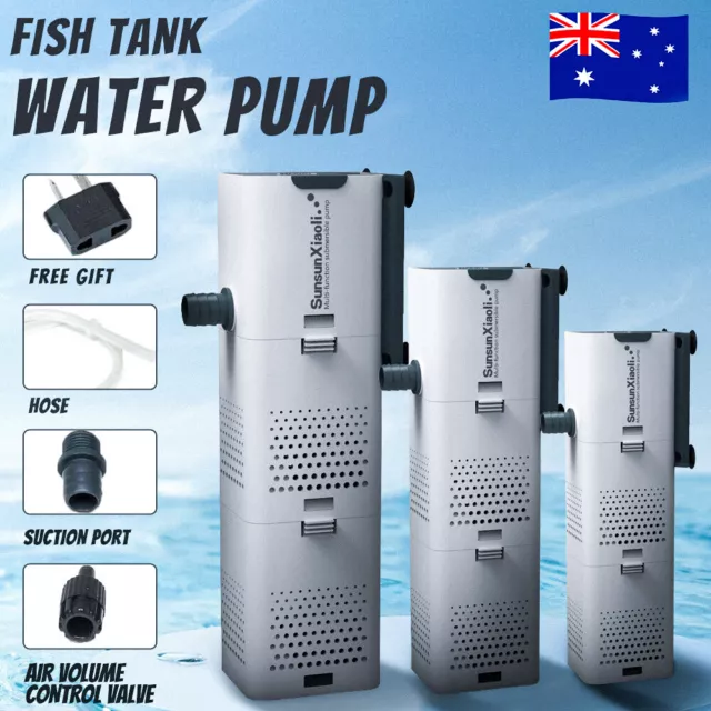 Aquarium Filter Pump Fish Tank Submersible Silent Air Oxygen Aerator Internal OZ