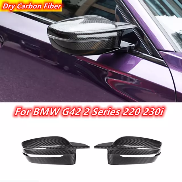 Replace For BMW G42 2 Series 220 230i Dry Carbon Fiber Car Sideview Mirror Cover