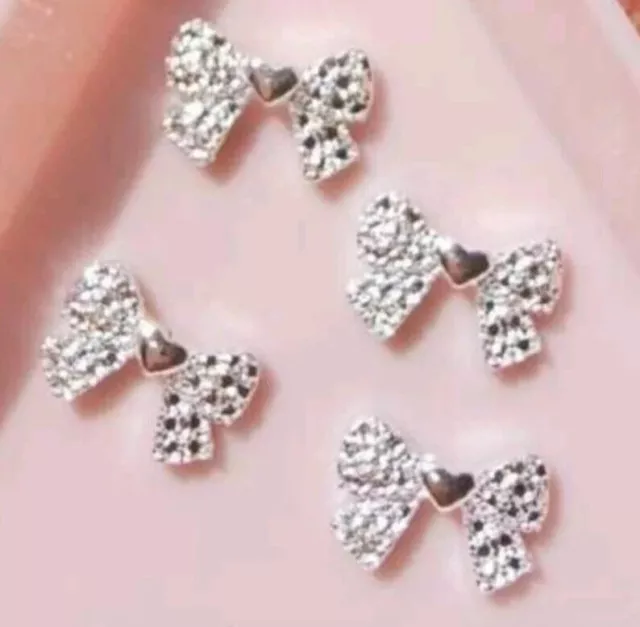 10pcs 3D Alloy Butterfly Nail Charms, Butterfly Nail Gems Nail Rhinestones Shiny