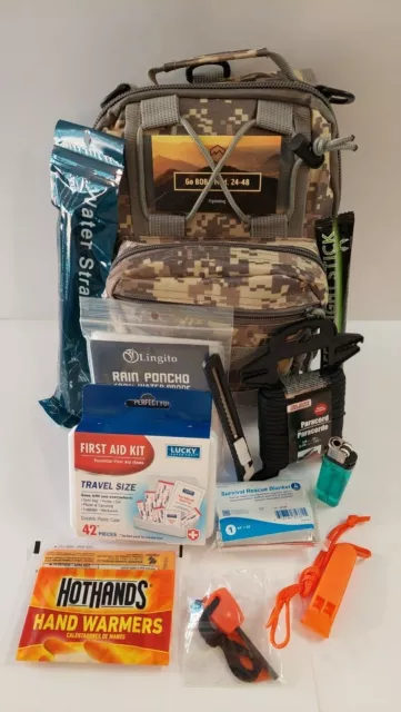 Bug Out Bag Survival Kit (GO-BOB 24-48hr MODEL) Emergency supplies ACU Digital