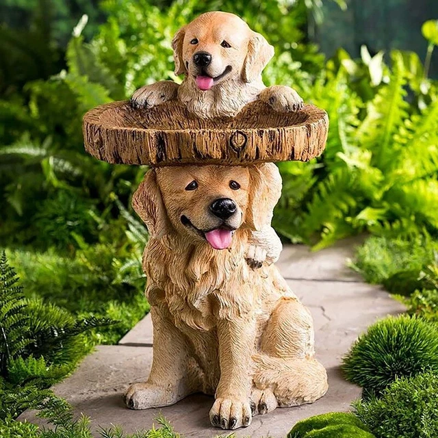Welpen Polyresin Vogelbad Podest Handgemachte Geschenke für Outdoor Hausgar P7S9