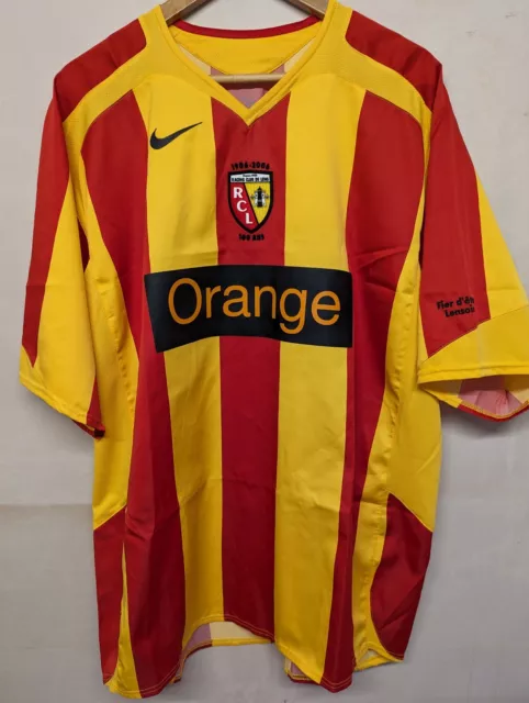 RC Lens 2005/06 Football Shirt Home Nike XXL Orange