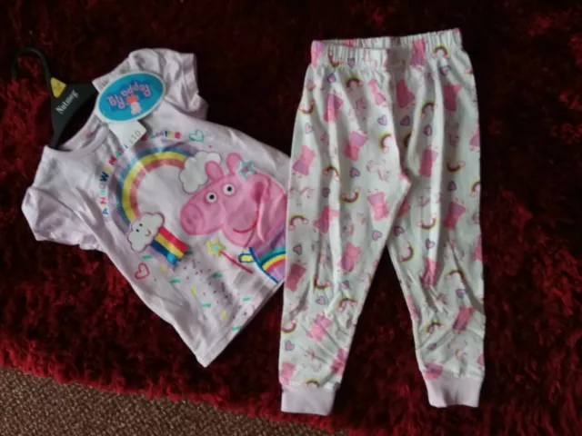 Bnwt - Peppa Pig - Baby Girls Multi Patterned Pyjamas- Age 18/24 Months