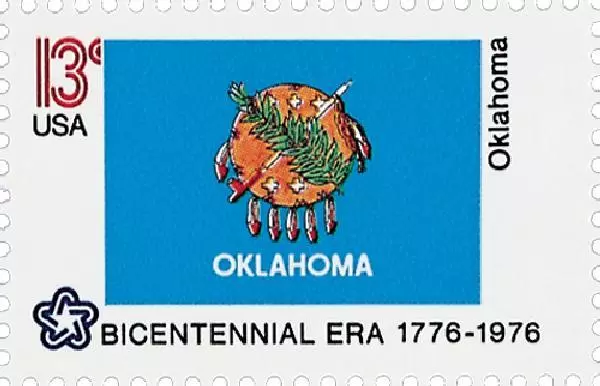 1976 13c Oklahoma State Flag, Bicentennial Era Scott 1678 Mint F/VF NH