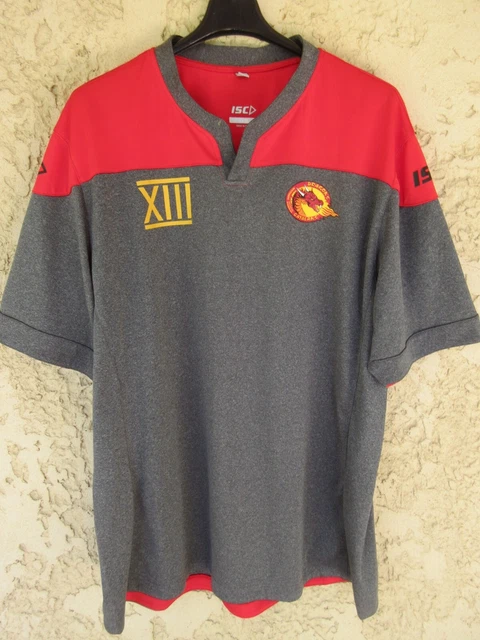 Maillot Dragons Catalans Porté #13, Vintage, Blanc, Taille L