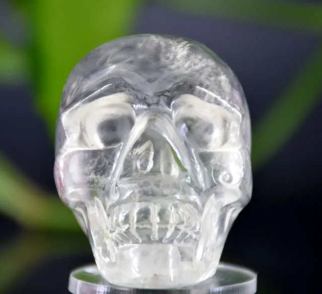 100%Natural White crystal quartz Skull hand Carved Crystal reiki healing 2