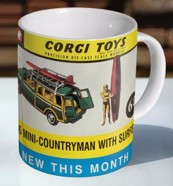 Corgi Mini-Countryman With Surfer Great Box Art Ceramic Coffee Mug - Cup