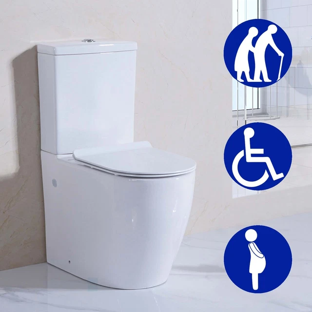 COMFORT HEIGHT HIGH Toilet Close Coupled Disabled Elderly WC Soft Close