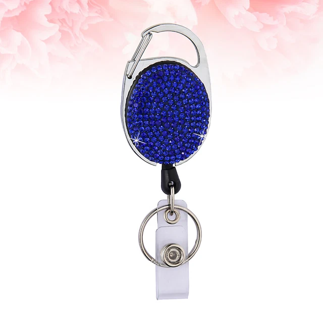 Versenkbare Ellipsen-Abzeichenclips Strass-ABS-Gurte ID-Karten Abzeichenhalter