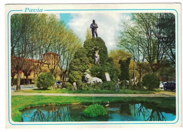 PAVIA città-Monumento Garibaldi e giardini-cart.NV NUOVA ediz.Albertini