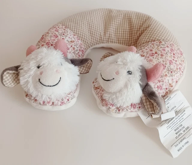 Maison Chic Baby Girl's Neck Support Pillow Cassie The Cow Plush Brown Pink