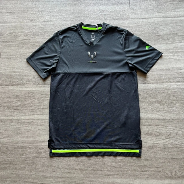Adidas Shirt Boys Large Gray Lionel Messi Soccer Active Youth