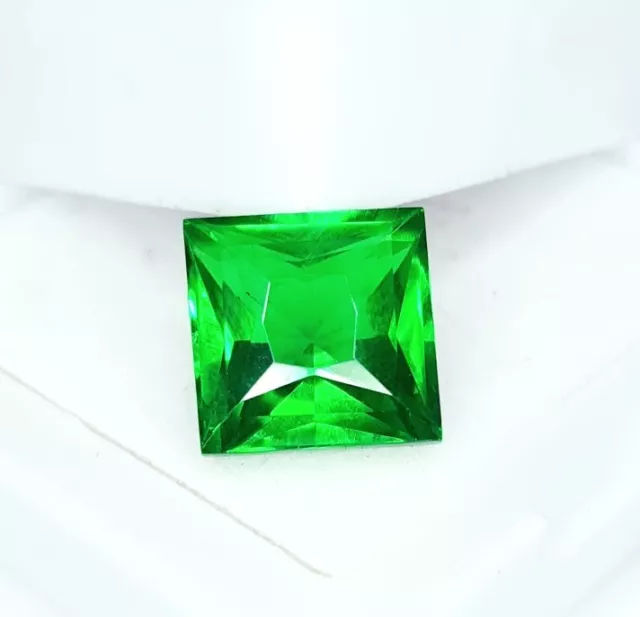 5.5Ct Natural Tsavorite Garnet Certified Loose Gemstone Princess Cut garnet Gem