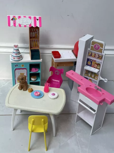 Barbie Kitchen Barbeque  Table Chairs Bundle Lot