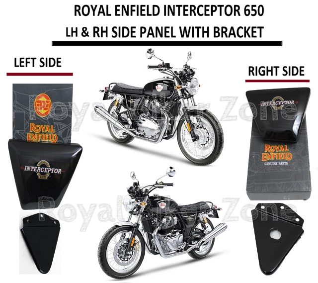Left & Right Side Panel Set – Black Steel For Royal Enfield Interceptor 650 CC