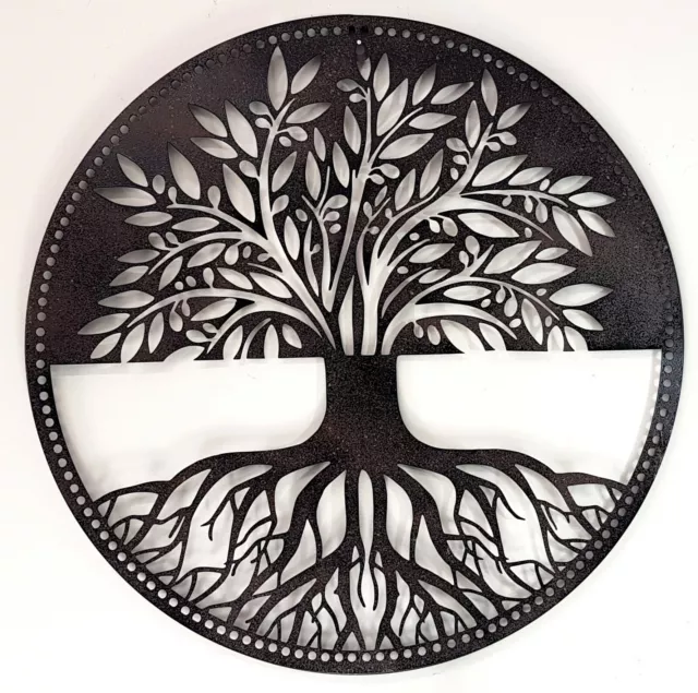 Rustic Brown Tree of Life Metal Hanging Wall Art Sihlouette Home Décor 50 cm