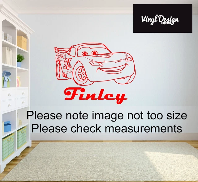 CARS LIGHTNING MCQUEEN personalised vinyl wall art sticker for