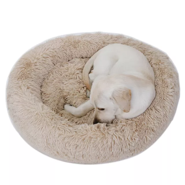 30 Inch Round Comfortable Donut Pet Dog Bed Cuddler Cushion Non-Slip Cozy