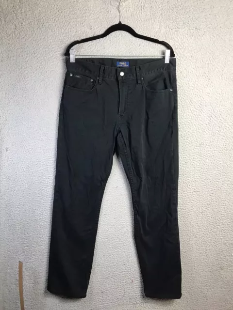 Polo Ralph Lauren Pants Mens 32x30 (33x28) Black Cotton Stretch Straight Chino