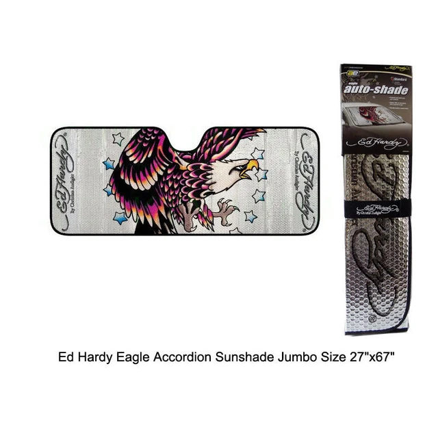 Ed Hardy Bald Eagle Car Truck Front Windshield Accordion SunShade Jumbo Size