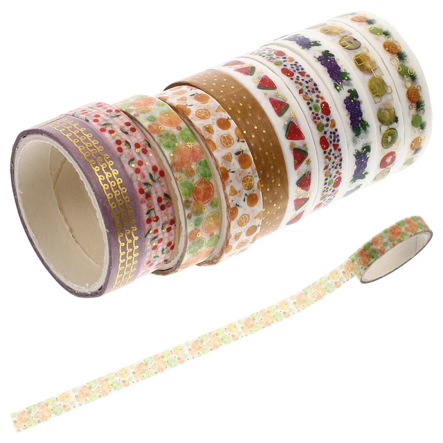 10 Rolls Auto-adhésif Ruban Washi Pour Marquage À Chaud Bande De Fruits Album