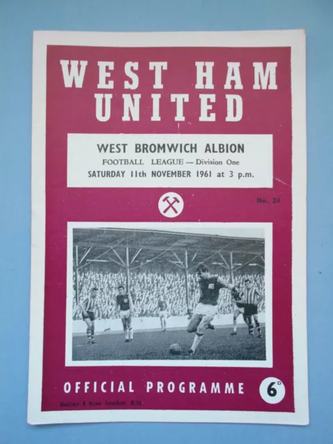 West Ham West Bromwich Albion 1961/62 League Division One mint condition