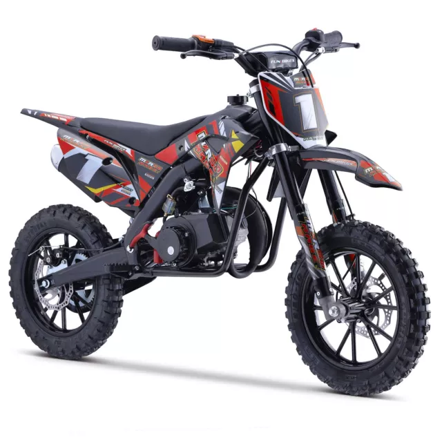 Funbikes MXR Red Kids Dirt Bike – 50cc Petrol Motorbike Moto Cross Scrambler