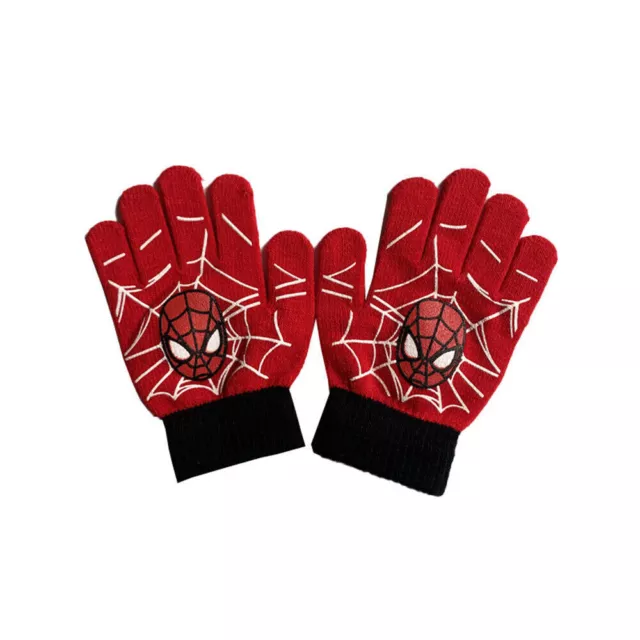 Kids Boys Girls Spiderman All Finger Gloves Winter Warm Knitted Mittens Gift AU,