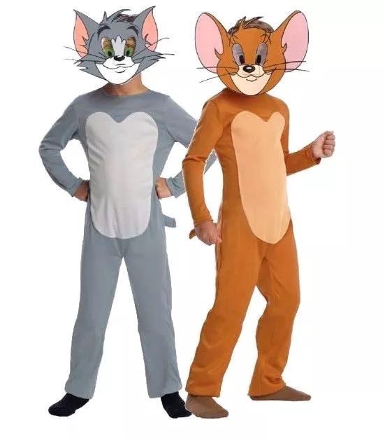 Child TOM or JERRY Cartoon Fancy Dress Costume Book Week TV Boys Girls Cat Mouse