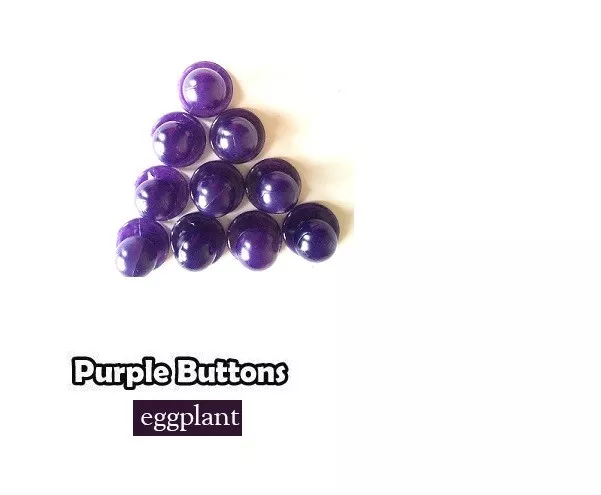 Chef Jacket Buttons- 10 Buttons pack - Purple (Eggplant)