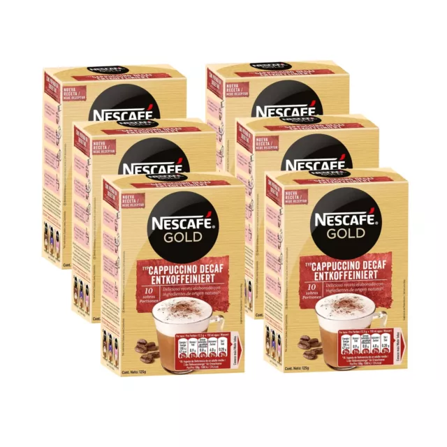 NESCAFÉ Gold Typ Cappuccino Décaféiné - Sticks (6 x 10 x 12,5g)